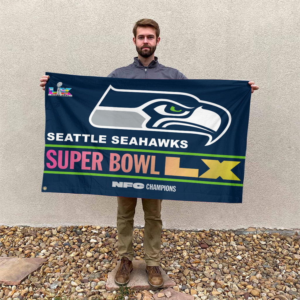 Seattle Seahawks 2025 NFC Champions 3D Double-side House Flag – TANTN20631