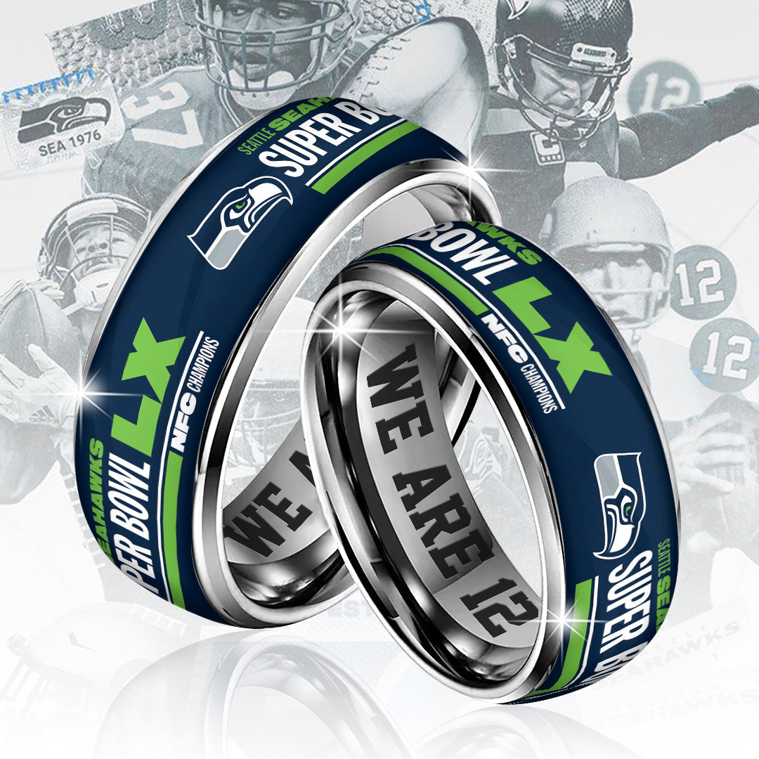 Seattle Seahawks 2025 NFC Champions Custom Alloy Ring – TANTN20634