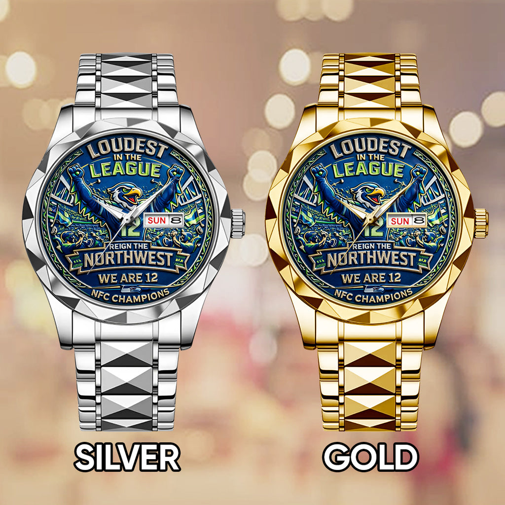 Seattle Seahawks 2025 NFC Champions Alloy Luxury Quartz Watch – TANTN20714