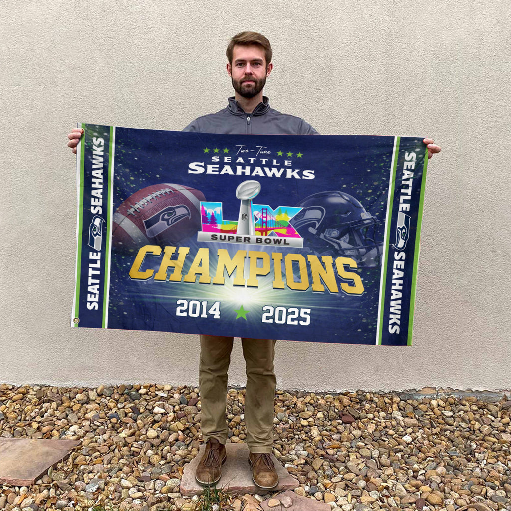 Seattle Seahawks 2025 Super Bowl LX Champions 3D Double-side House Flag – TANTN20971