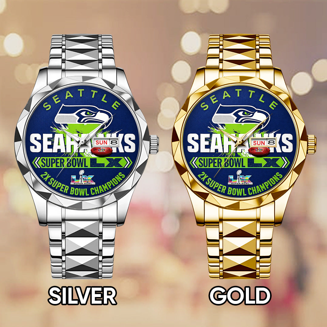 Seattle Seahawks 2025 Super Bowl LX Champions Alloy Luxury Quartz Watch – TANTN21008