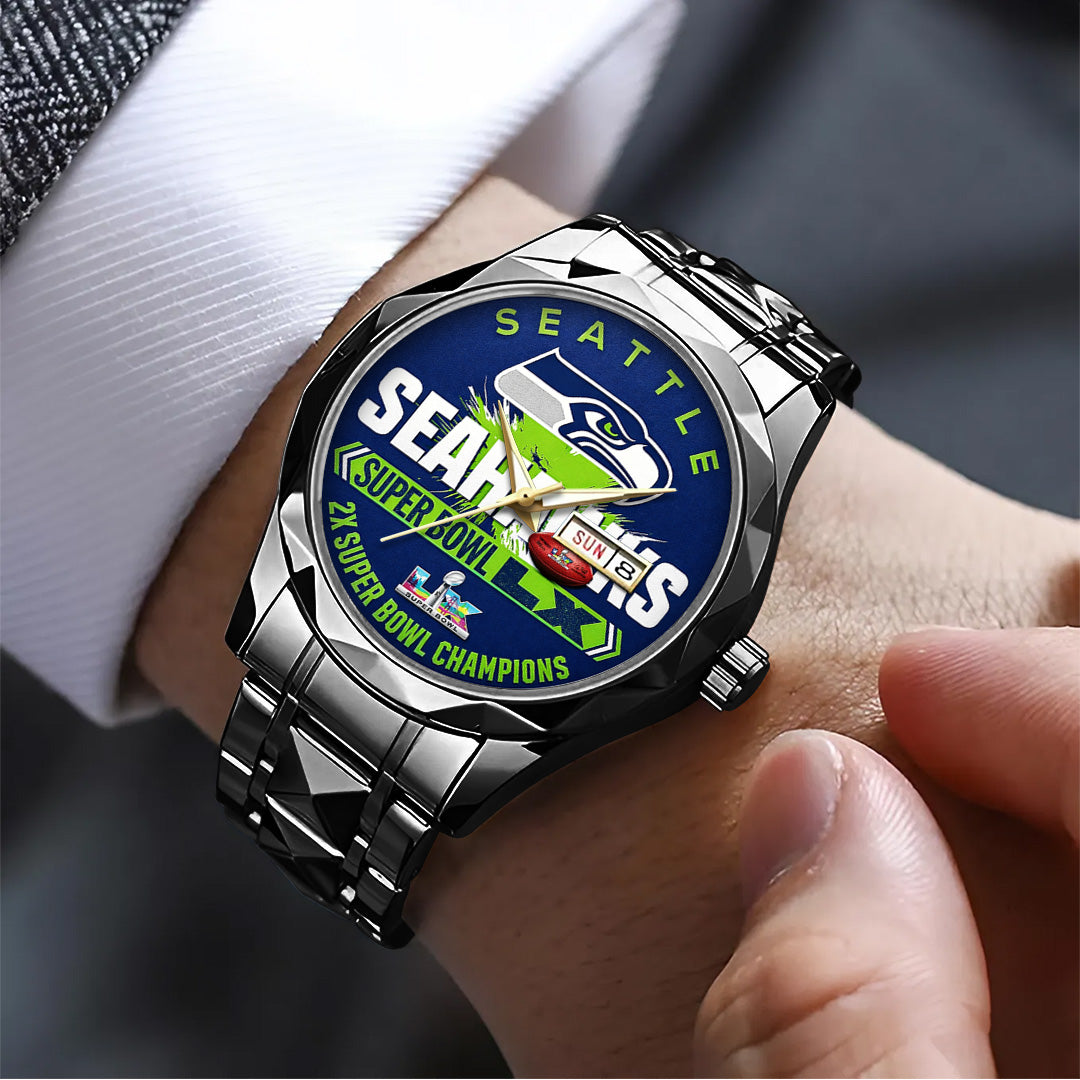 Seattle Seahawks 2025 Super Bowl LX Champions Alloy Luxury Quartz Watch – TANTN21008