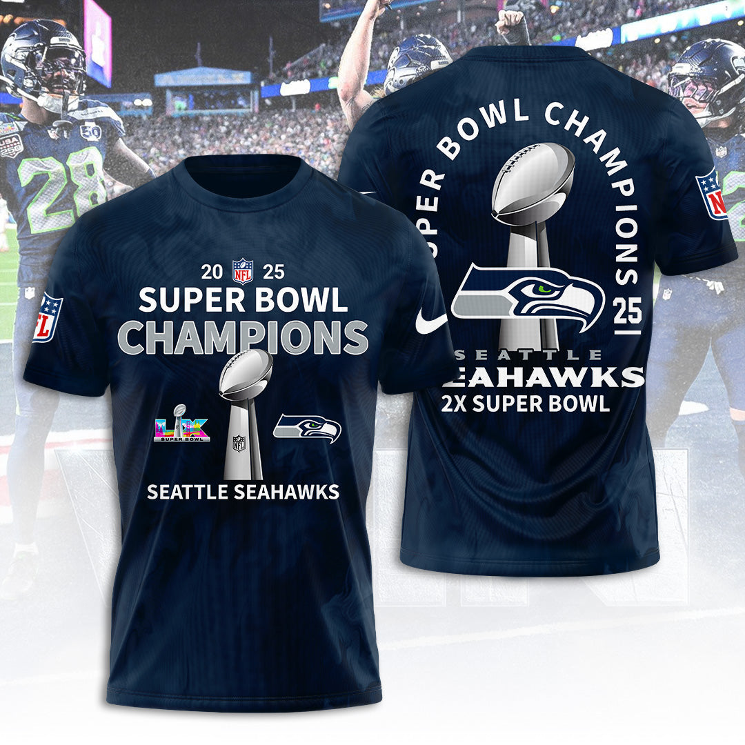 Seattle Seahawks 2025 Super Bowl LX Champions 3D Apparel – TANTN21021