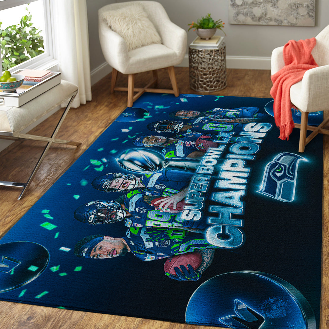 Seattle Seahawks 2025 Super Bowl LX Champions Rectangular Rug – TANTN21031