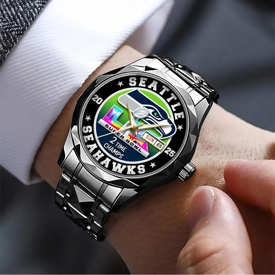 Seattle Seahawks 2025 Super Bowl LX Champions Alloy Luxury Quartz Watch – TANTN21038