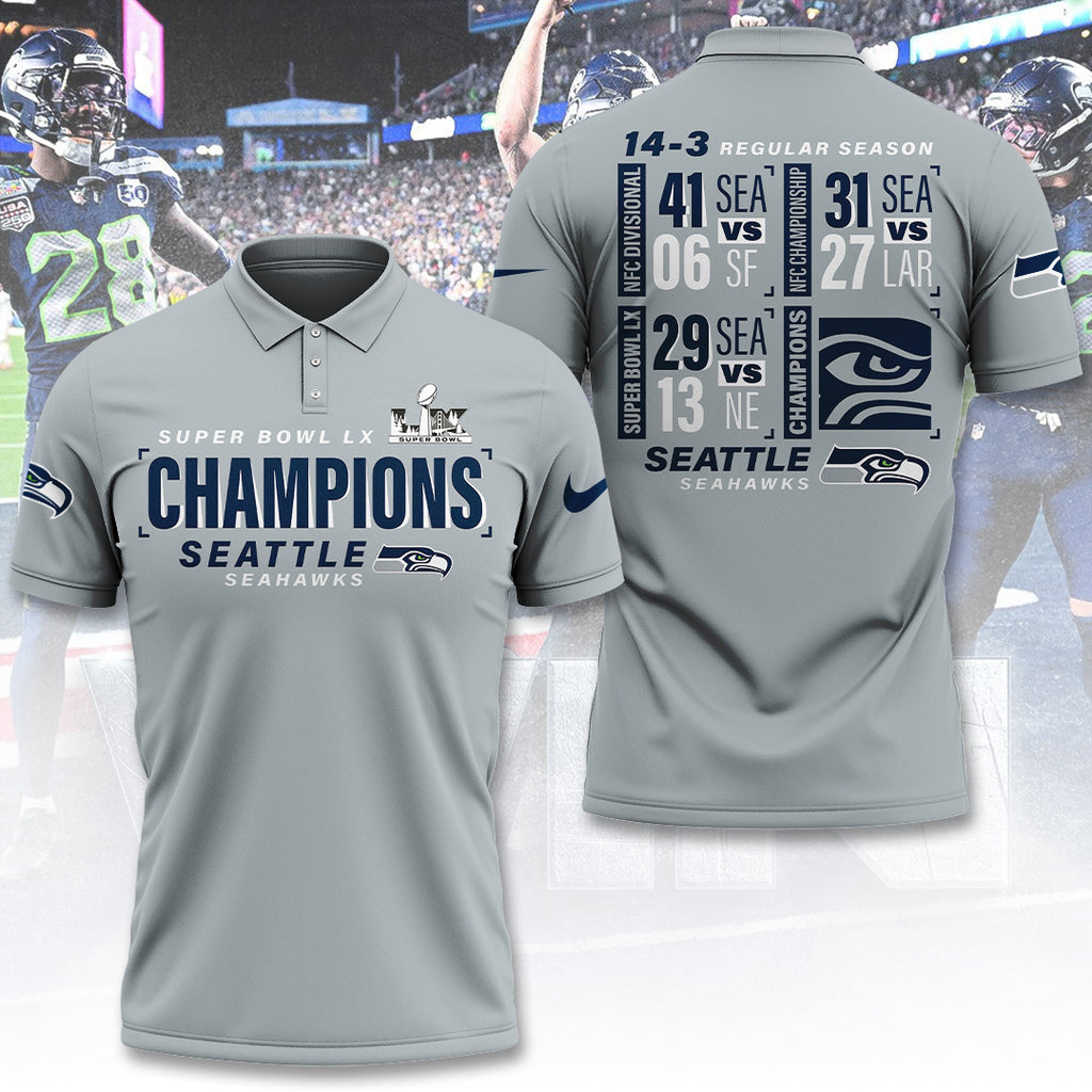 Seattle Seahawks 2025 Super Bowl LX Champions 3D Apparel – TANTN21049
