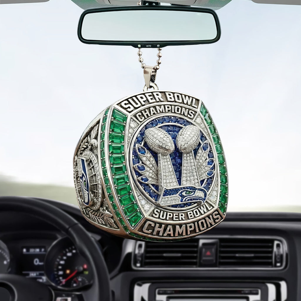 Seattle Seahawks 2025 Super Bowl LX Champions Custom shape 2-sided Acrylic Car Ornament – TANTN21095