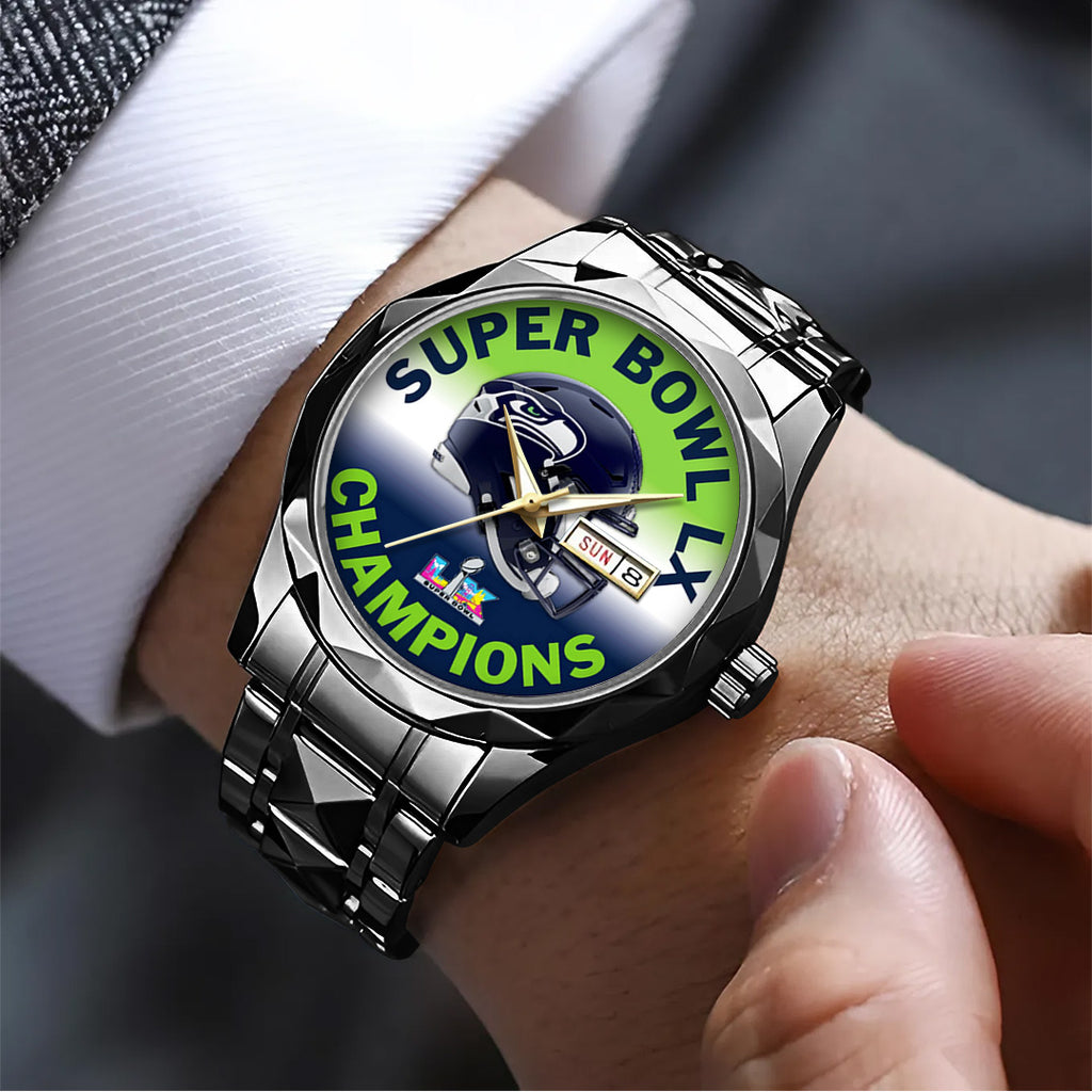 Seattle Seahawks 2025 Super Bowl LX Champions Alloy Luxury Quartz Watch – TANTN21152