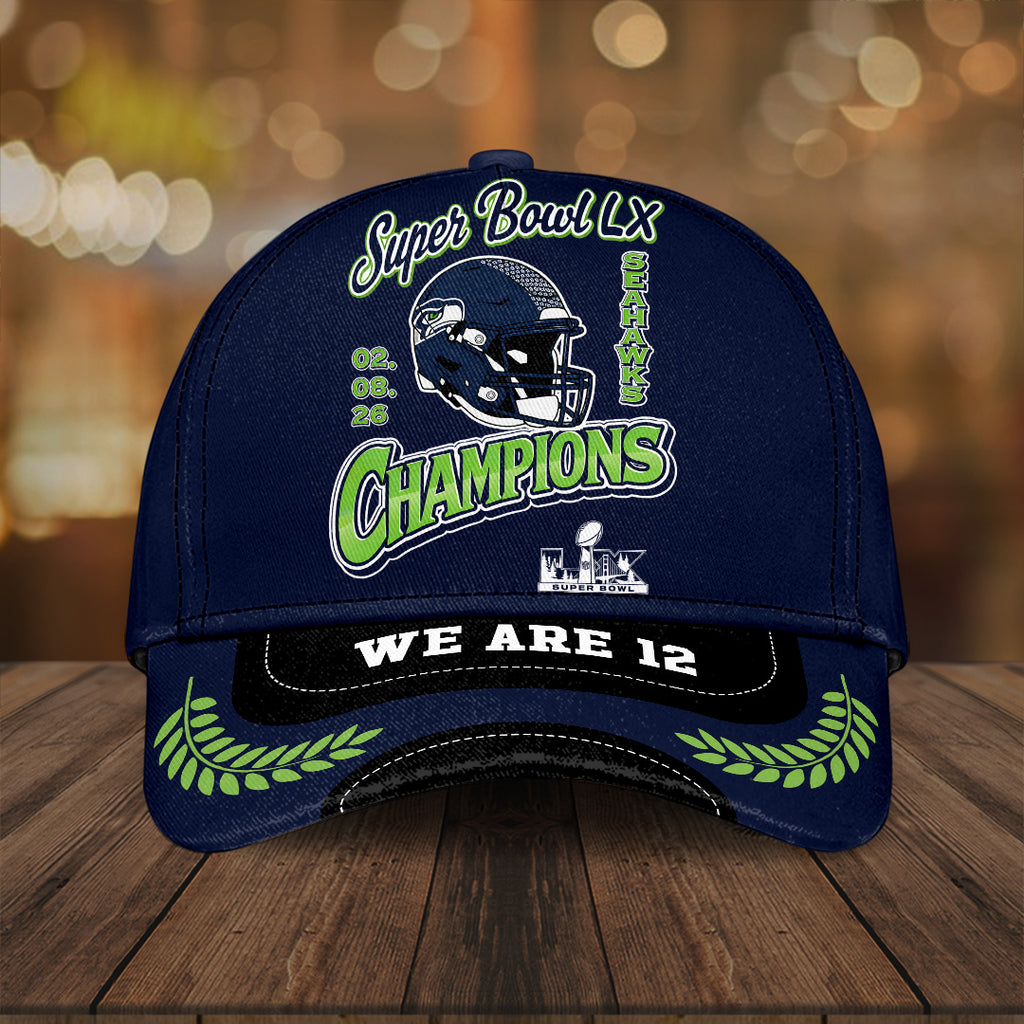 Seattle Seahawks 2025 Super Bowl LX Champions Classic Cap – TANTN21251