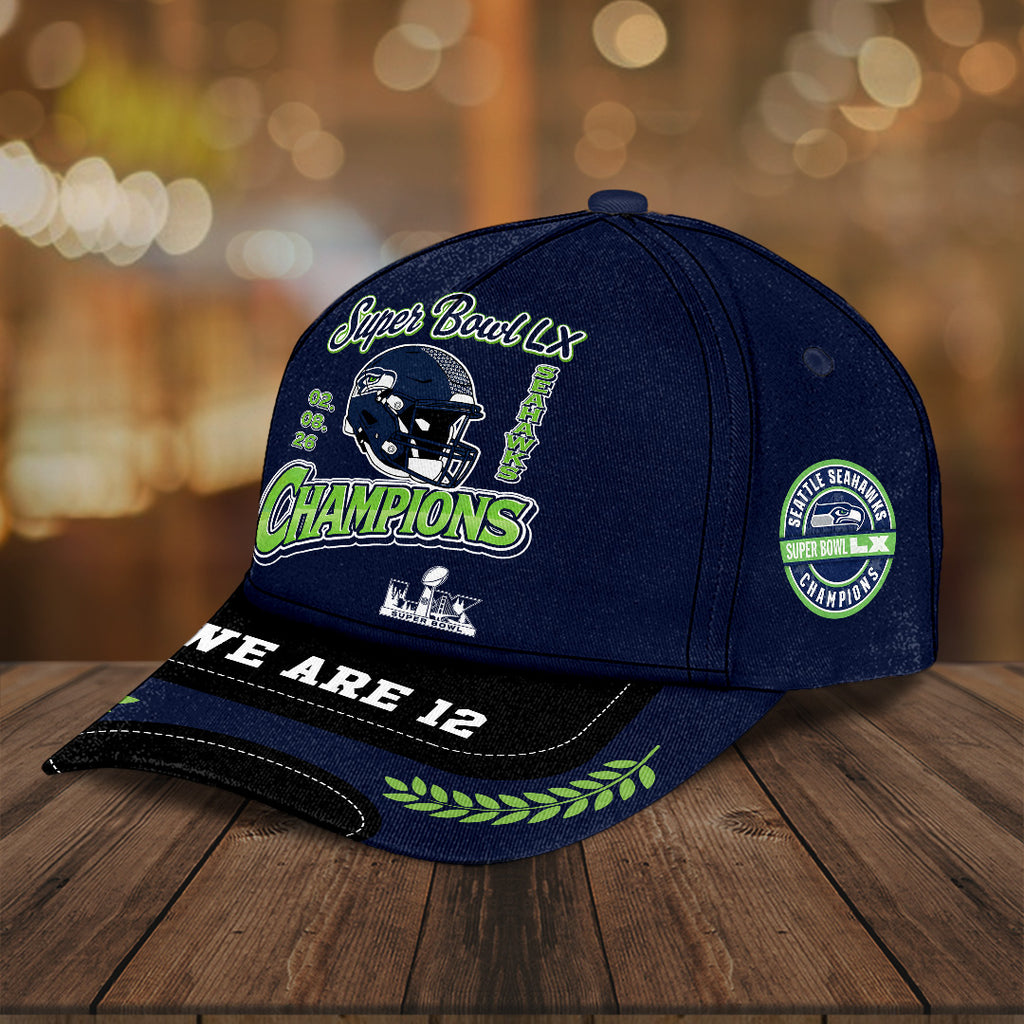 Seattle Seahawks 2025 Super Bowl LX Champions Classic Cap – TANTN21251