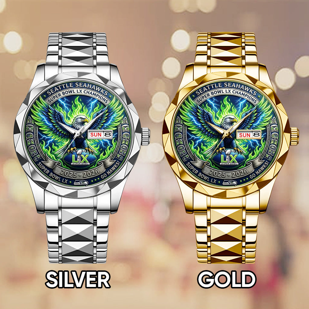 Seattle Seahawks 2025 Super Bowl LX Champions Alloy Luxury Quartz Watch – TANTN21339