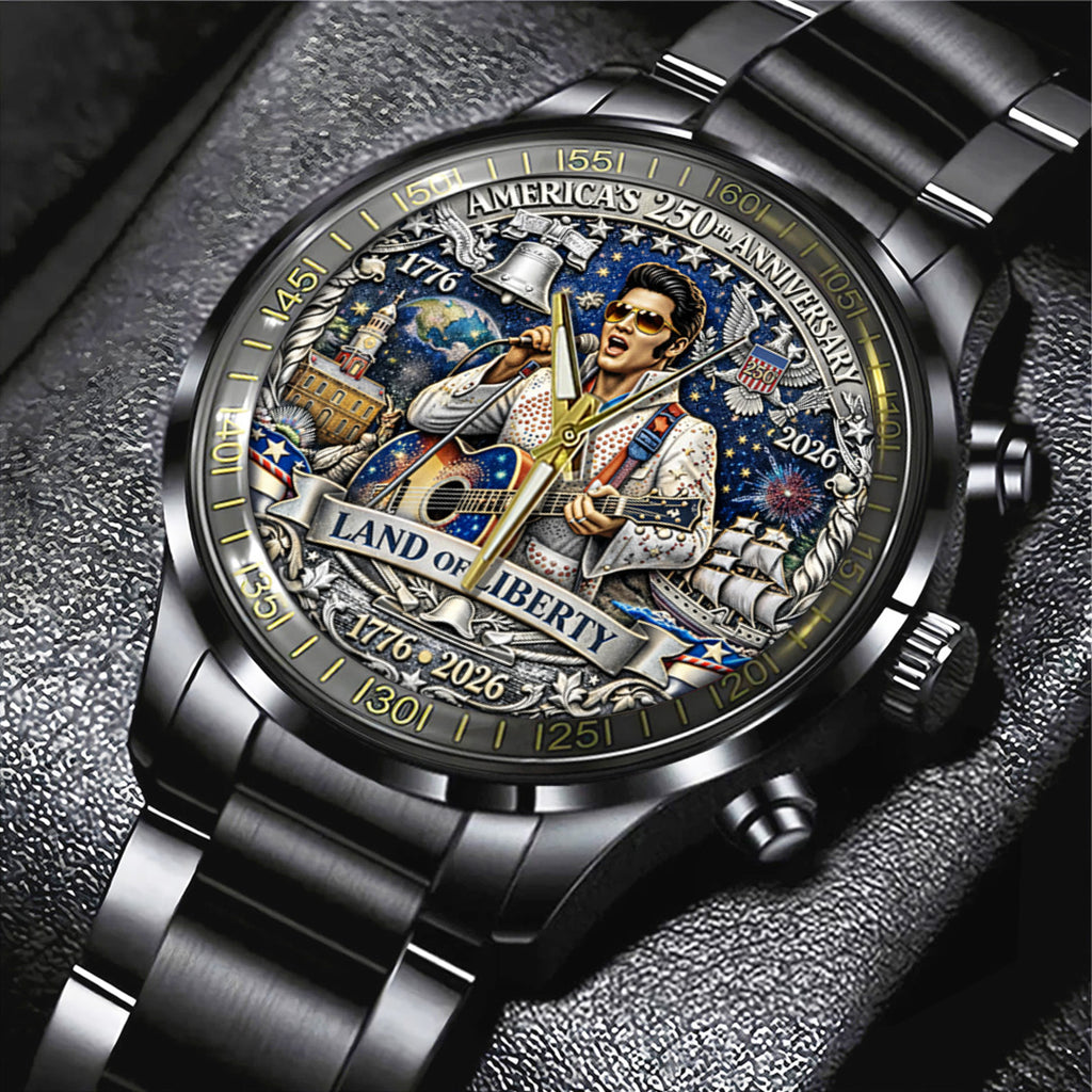 America250 x Elvis Presley Black Stainless Steel Watch – TANTN21746