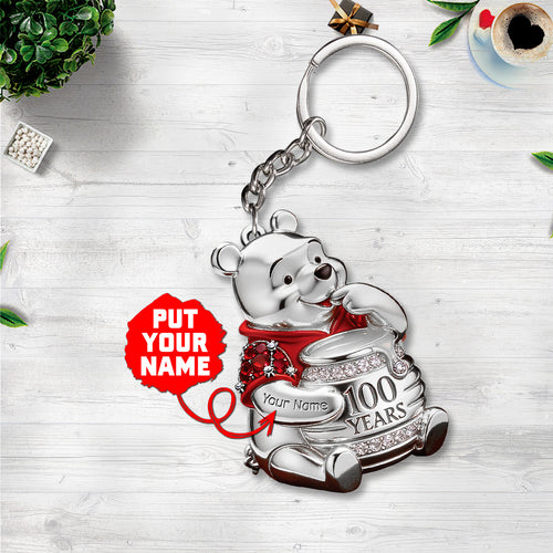 Personalized Winnie-the-Pooh 100th Anniversary Custom Shape 2-sided Keychain – TANTN21821