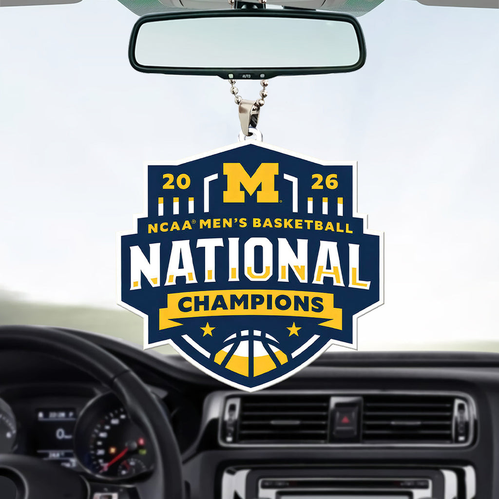 Michigan Wolverines 2026 Men's Basketball National Champions Custom shape 2-sided Acrylic Car Ornament – TANTN22127