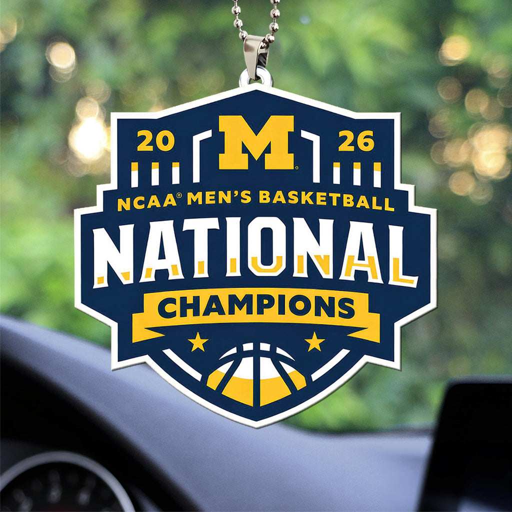 Michigan Wolverines 2026 Men's Basketball National Champions Custom shape 2-sided Acrylic Car Ornament – TANTN22127