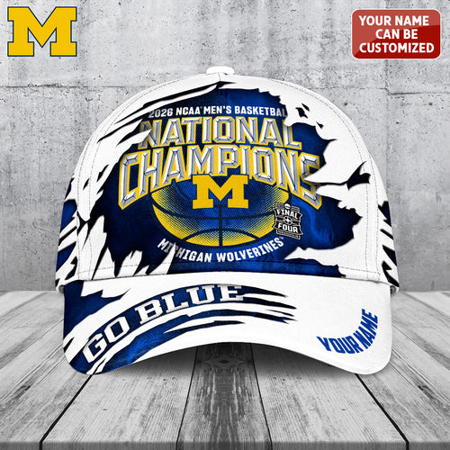 Personalized Michigan Wolverines 2026 Men's Basketball National Champions Classic Cap – TANTN22177