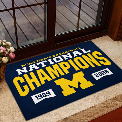 Michigan Wolverines 2026 Men's Basketball National Champions Custom Doormat – TANTN22288