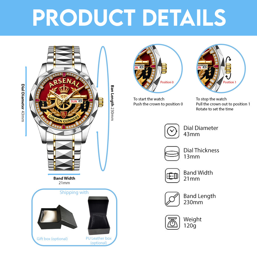 Arsenal FC Alloy Luxury Quartz Watch – TANTN22966