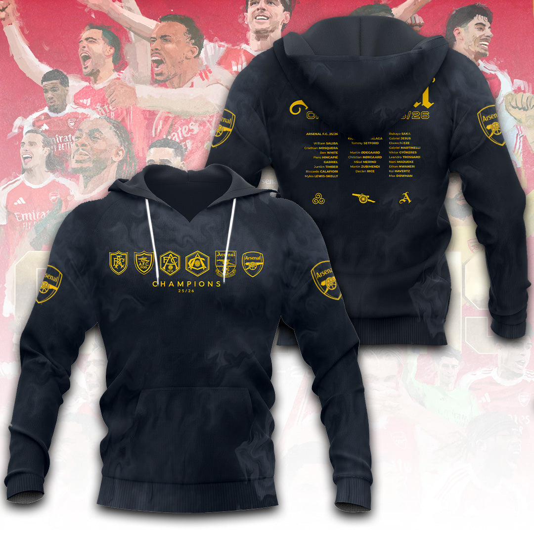 Arsenal FC Premier League Champions 25/26 3D Apparel – TANTN23009