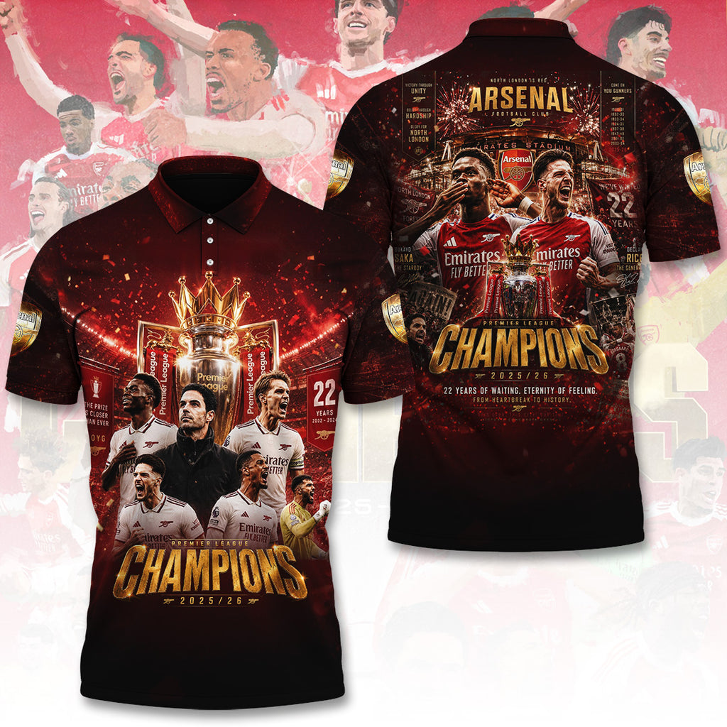 Arsenal FC Premier League Champions 25/26 3D Apparel – TANTN23031