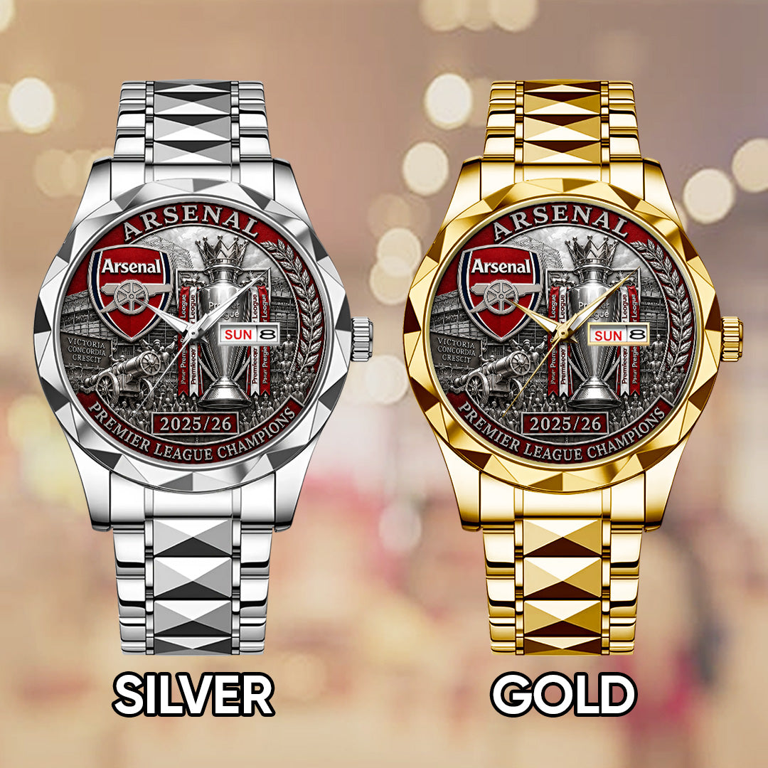 Arsenal FC Premier League Champions 25/26 Alloy Luxury Quartz Watch – TANTN23116
