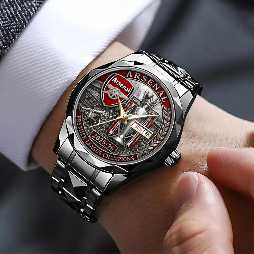 Arsenal FC Premier League Champions 25/26 Alloy Luxury Quartz Watch – TANTN23116