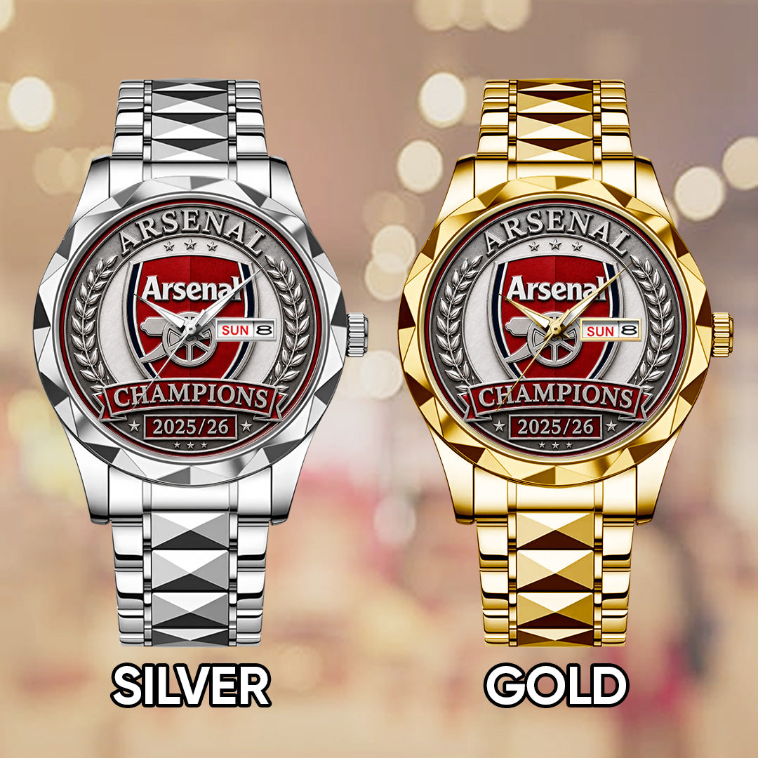 Arsenal FC Premier League Champions 25/26 Alloy Luxury Quartz Watch – TANTN23117