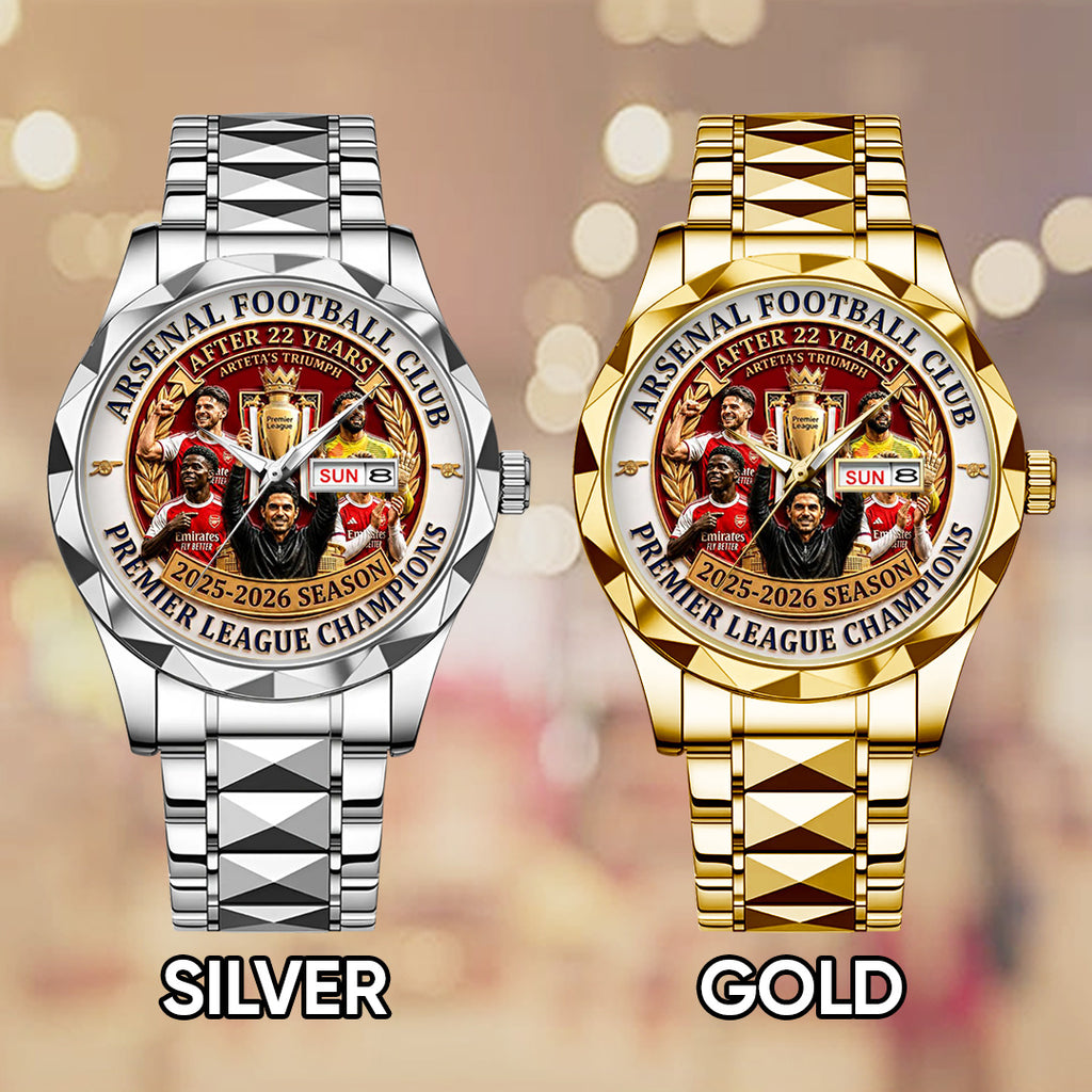 Arsenal FC Premier League Champions 25/26 Alloy Luxury Quartz Watch – TANTN23167