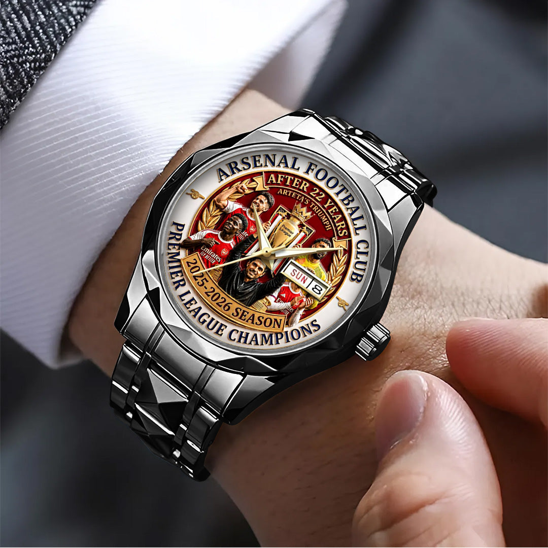 Arsenal FC Premier League Champions 25/26 Alloy Luxury Quartz Watch – TANTN23167