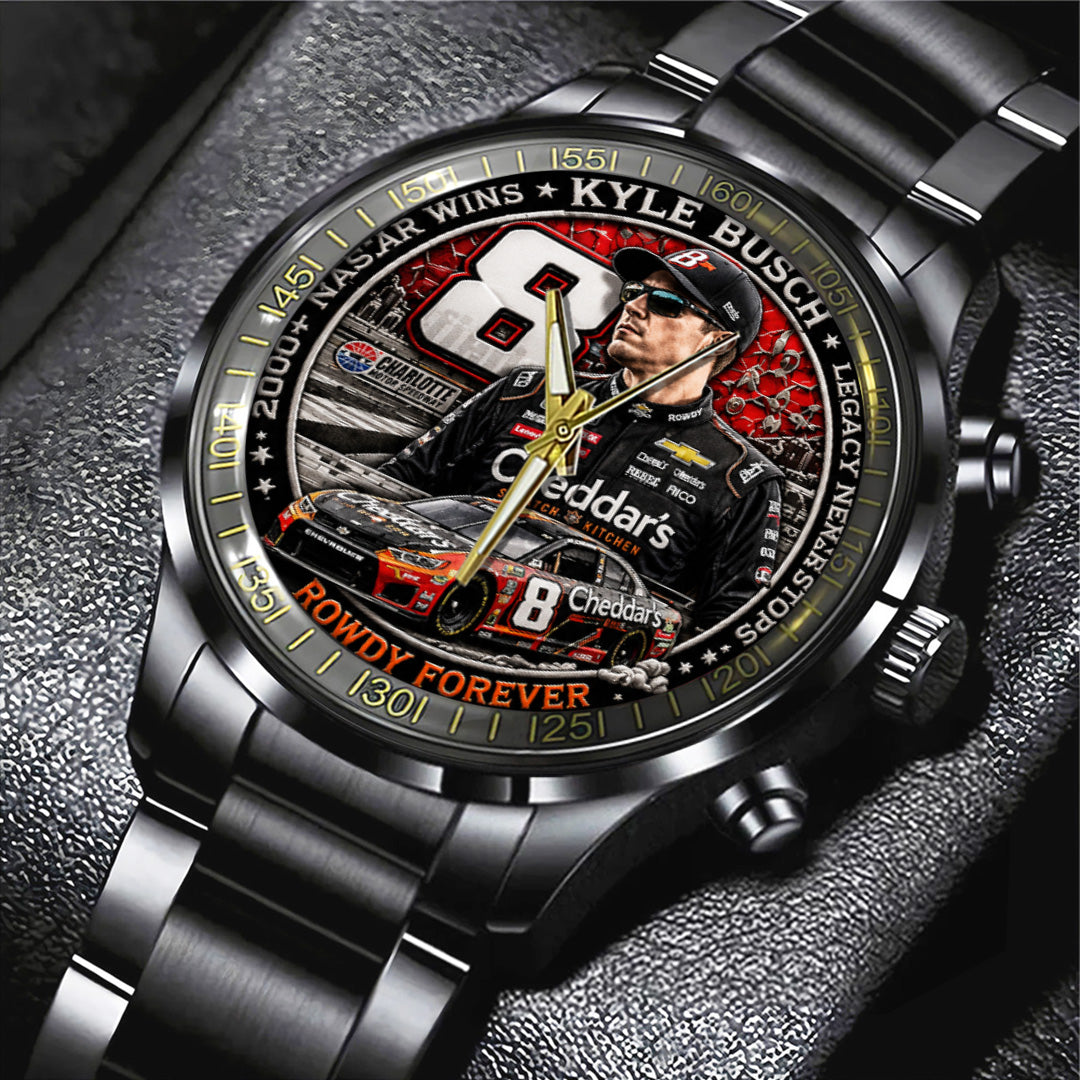 Kyle Busch Black Stainless Steel Watch – TANTN23203