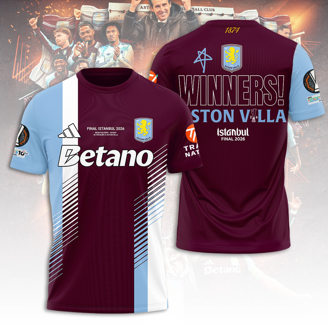 Aston Villa FC Europa League Winners 25/26 3D Apparel – TANTN23226