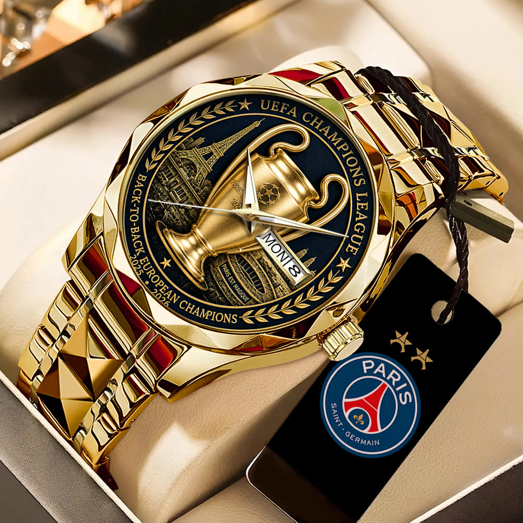 Paris Saint-Germain Champions of Europe 25/26 Alloy Luxury Quartz Watch – TANTN23299