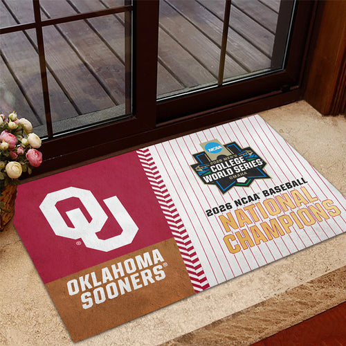 Oklahoma Sooners 2026 NCAA Baseball Men's College World Series Champions Doormat – TANTN23832