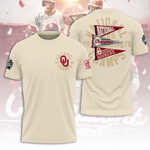 Oklahoma Sooners 2026 NCAA Baseball Men's College World Series Champions 3D Apparel – TANTN23842