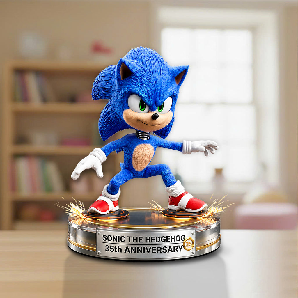 Sonic the Hedgehog 35th Anniversary Custom Shape Acrylic Plaque – TANTN23981