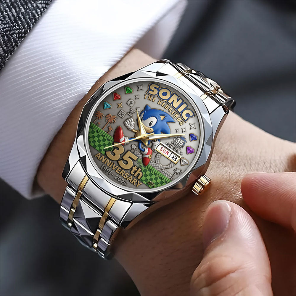 Sonic the Hedgehog 35th Anniversary Alloy Luxury Quartz Watch – TANTN23988