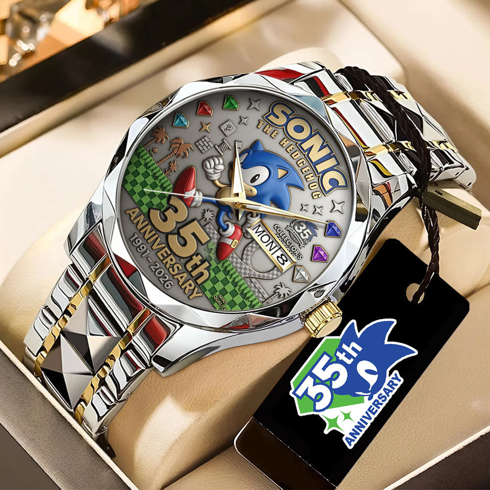 Sonic the Hedgehog 35th Anniversary Alloy Luxury Quartz Watch – TANTN23988