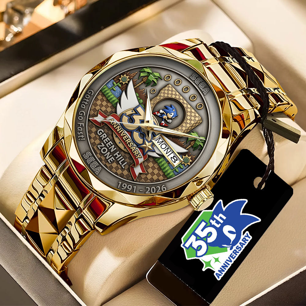 Sonic the Hedgehog 35th Anniversary Alloy Luxury Quartz Watch – TANTN23993