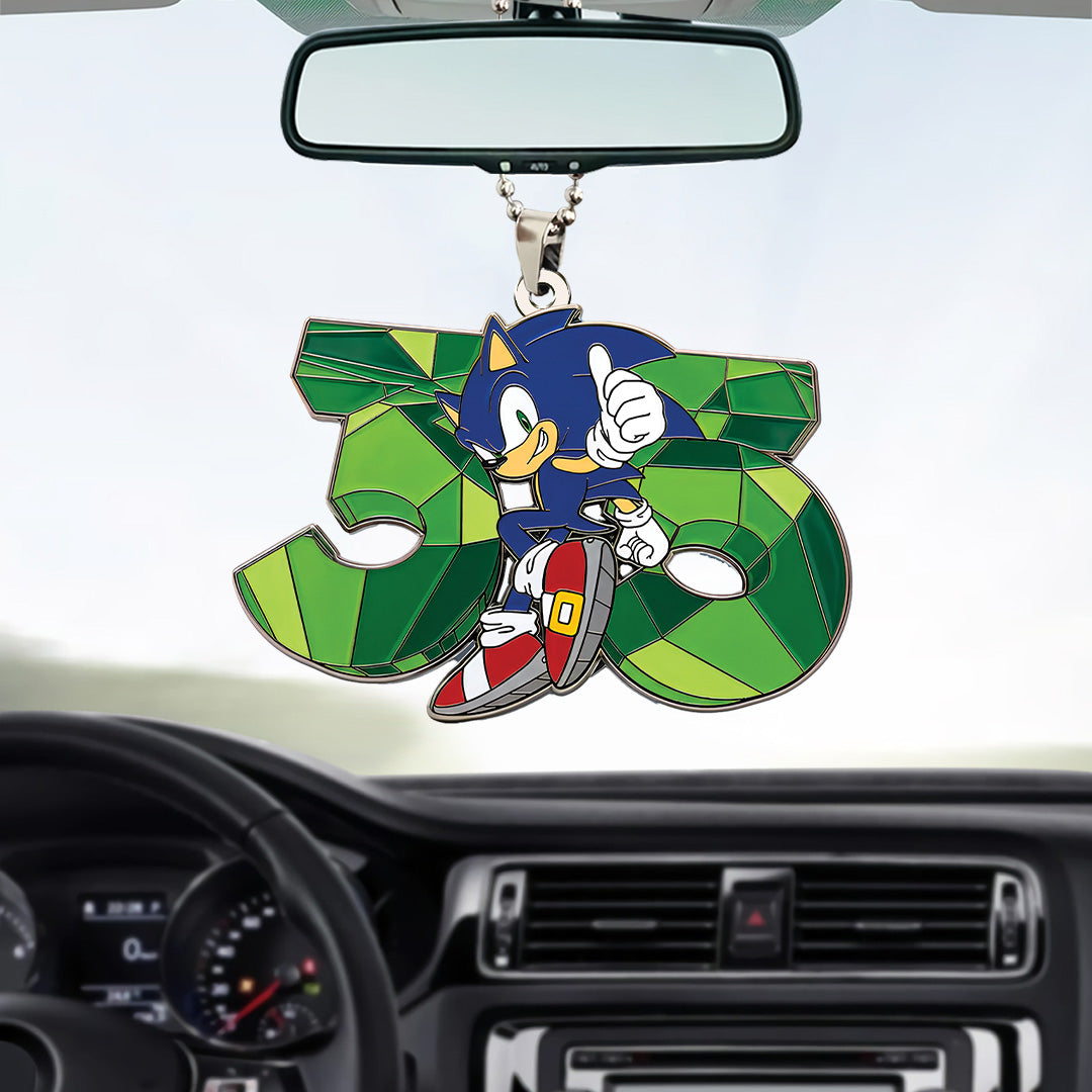 Sonic the Hedgehog 35th Anniversary Custom shape 2-sided Acrylic Car Ornament – TANTN24046