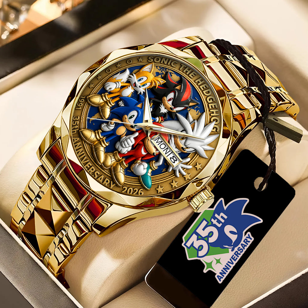 Sonic the Hedgehog 35th Anniversary Alloy Luxury Quartz Watch – TANTN24066