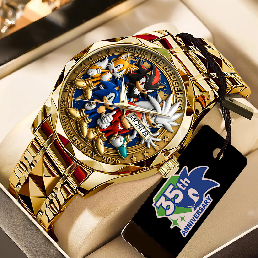 Sonic the Hedgehog 35th Anniversary Alloy Luxury Quartz Watch – TANTN24066