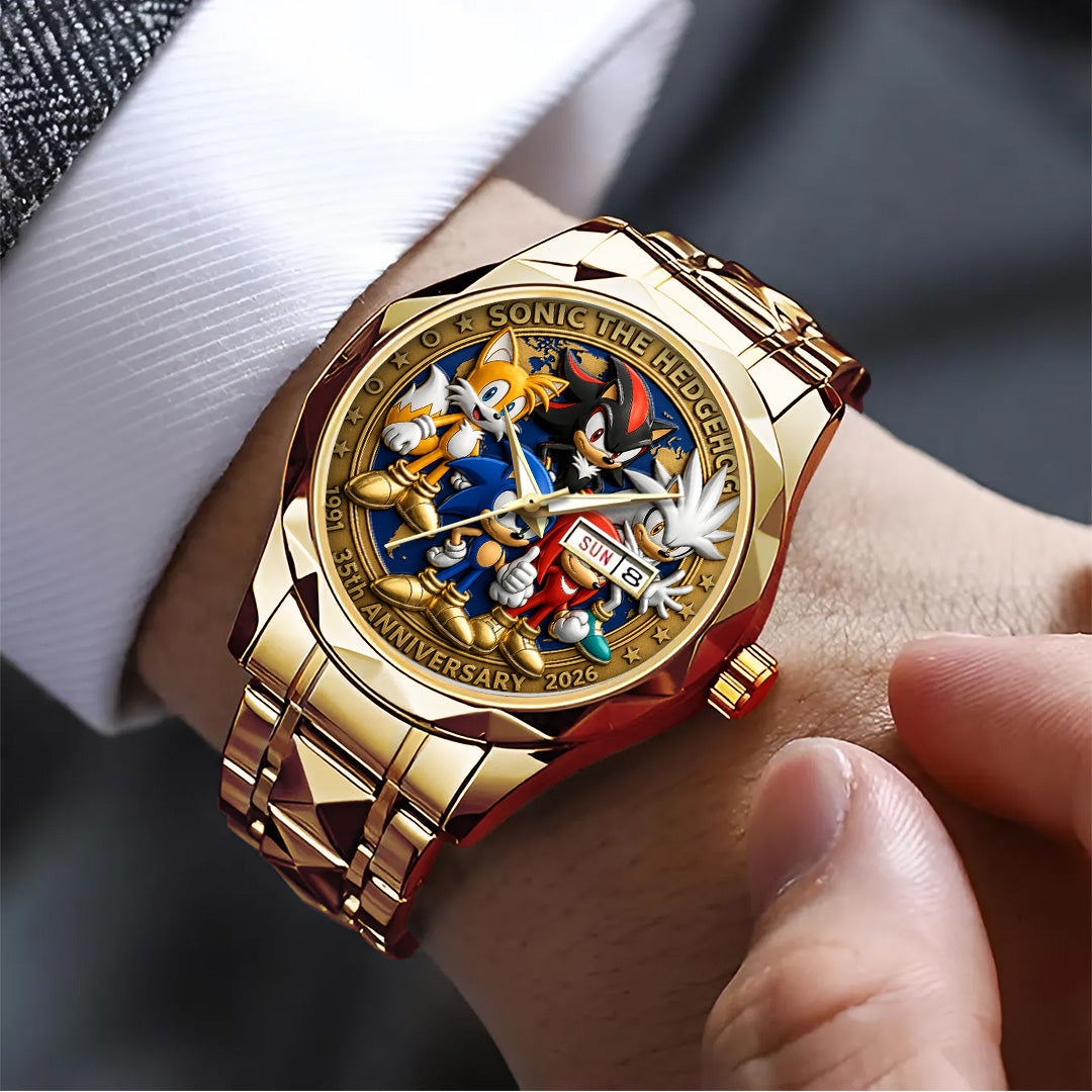 Sonic the Hedgehog 35th Anniversary Alloy Luxury Quartz Watch – TANTN24066