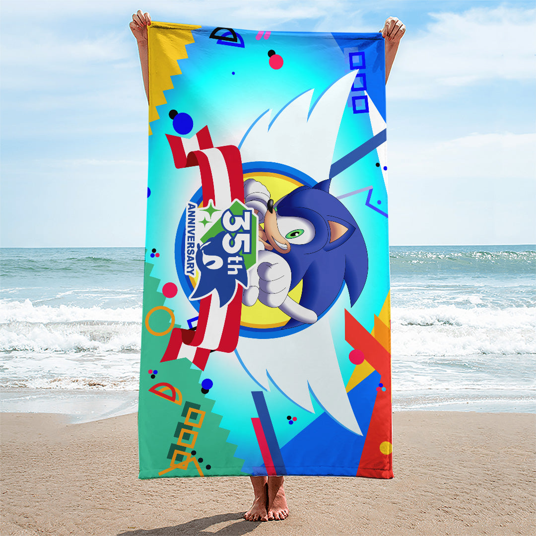 Sonic the Hedgehog 35th Anniversary Rectangle Beach Towel – TANTN24090
