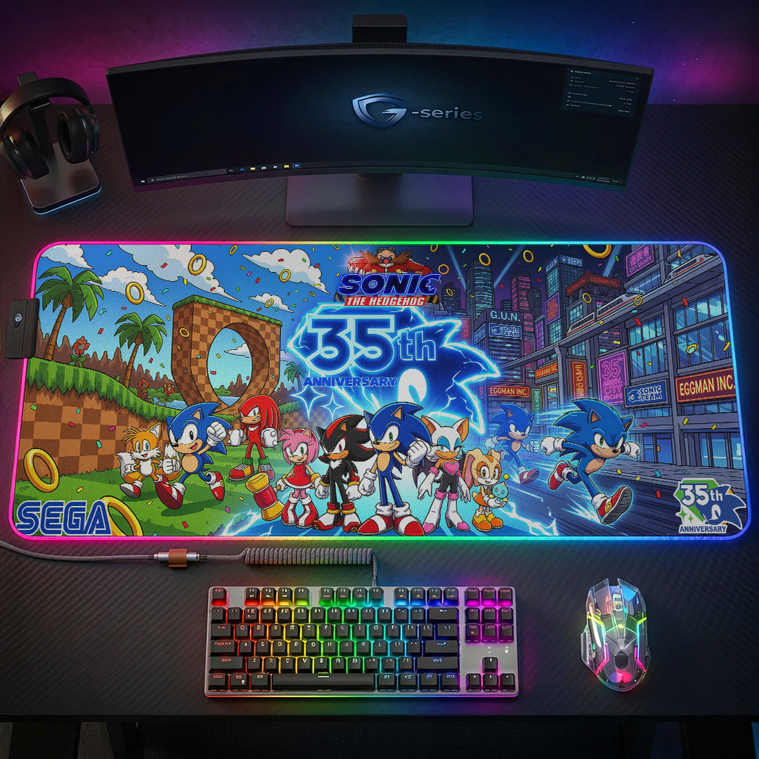 Sonic the Hedgehog 35th Anniversary Custom Gaming Desk Mat – TANTN24092
