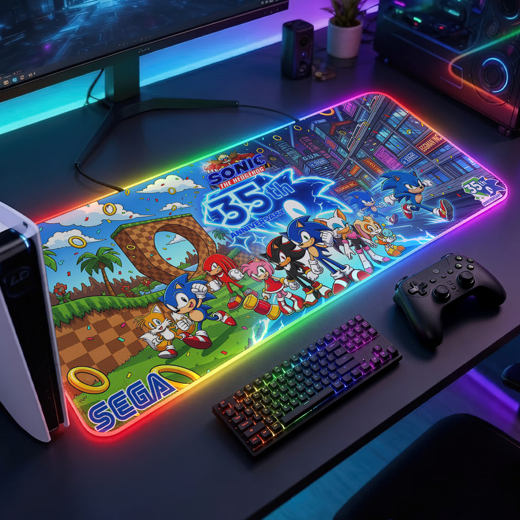 Sonic the Hedgehog 35th Anniversary Custom Gaming Desk Mat – TANTN24092