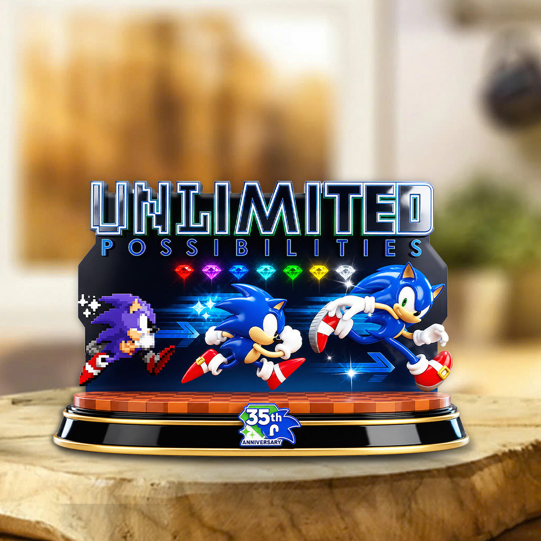 Sonic the Hedgehog 35th Anniversary Custom Shape Acrylic Plaque – TANTN24108