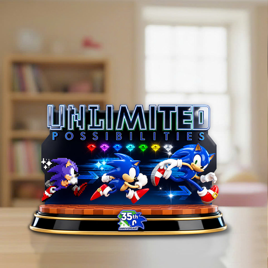 Sonic the Hedgehog 35th Anniversary Custom Shape Acrylic Plaque – TANTN24108