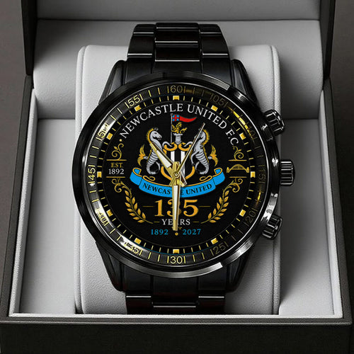 Newcastle United 135th Anniversary Black Stainless Steel Watch - TANTN24185