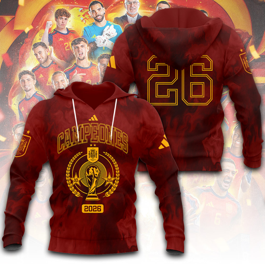 Spain National Team 2026 FIFA World Cup Champions 3D Apparel – TANTN24361