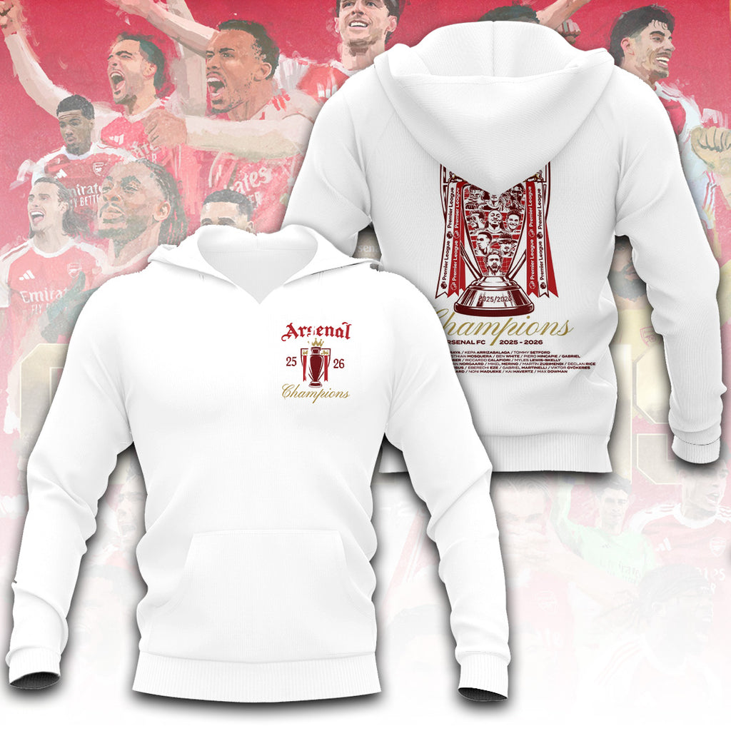 Arsenal FC Premier League Champions 25/26 3D Apparel – TANTN24492